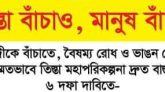 ৫ সেপ্টেম্বর তিস্তা চুক্তি সই এবং তিস্তা মহাপরিকল্পনা বাস্তবায়নের দাবিতে রংপুরে মানববন্ধন ও সমাবেশ