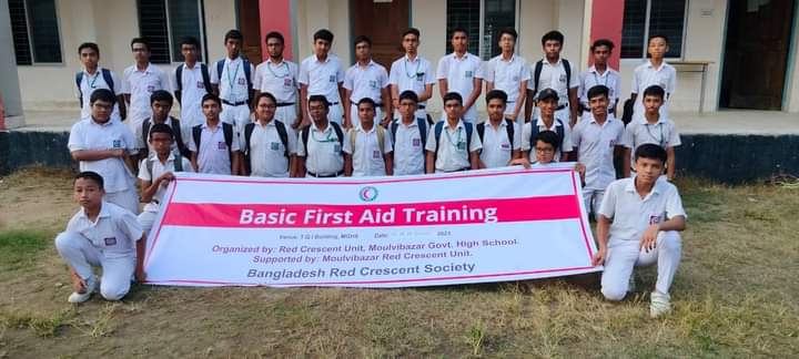 মৌলভীবাজারে রেড ক্রিসেন্ট ইউনিটের ৩দিনব্যাপী প্রাথমিক চিকিৎসা প্রশিক্ষণ সমাপ্ত