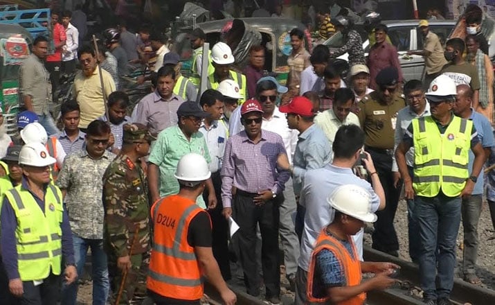 পদ্মা রেল সেতু: ঢাকা-মাওয়া অংশ পর্যবেক্ষণ করেন জিআইবিআর