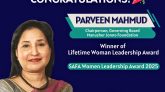 পারভীন মাহমুদ পেলেন সাফা লাইফটাইম উইমেন লিডারশিপ অ্যাওয়ার্ড