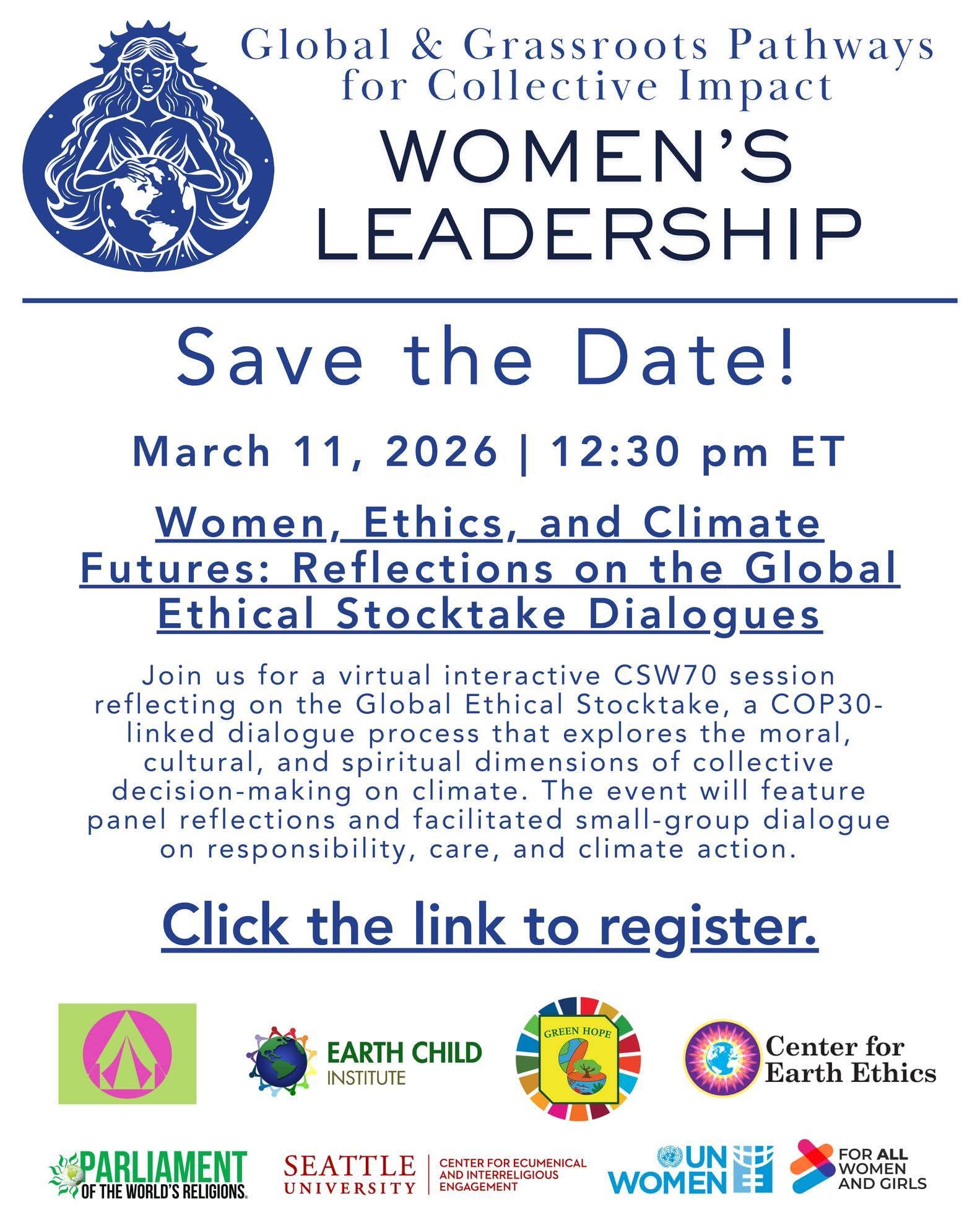 নারী, নৈতিকতা ও জলবায়ু ভবিষ্যৎ নিয়ে গ্লোবাল সংলাপ ১১ মার্চ