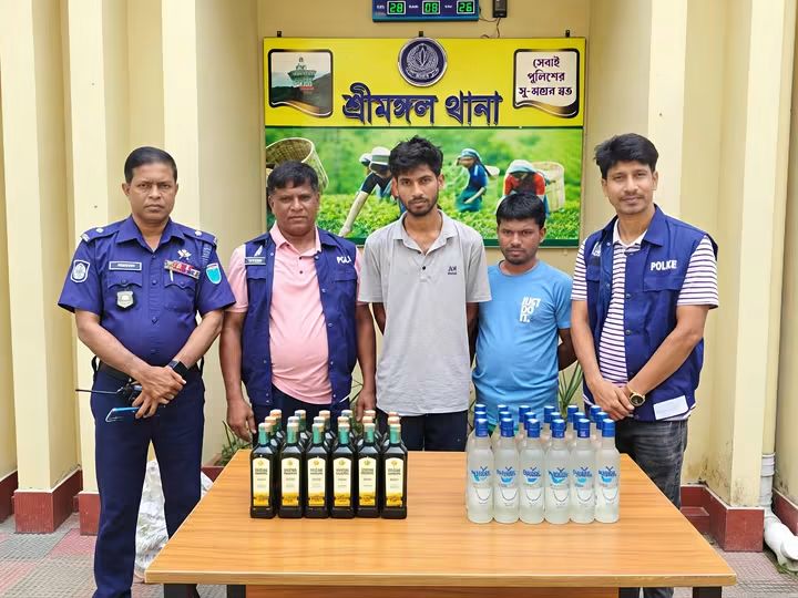 শ্রীমঙ্গলে পৃথক অভিযানে বিদেশি মদ ও ইয়াবা উদ্ধার, গ্রেপ্তার ৩