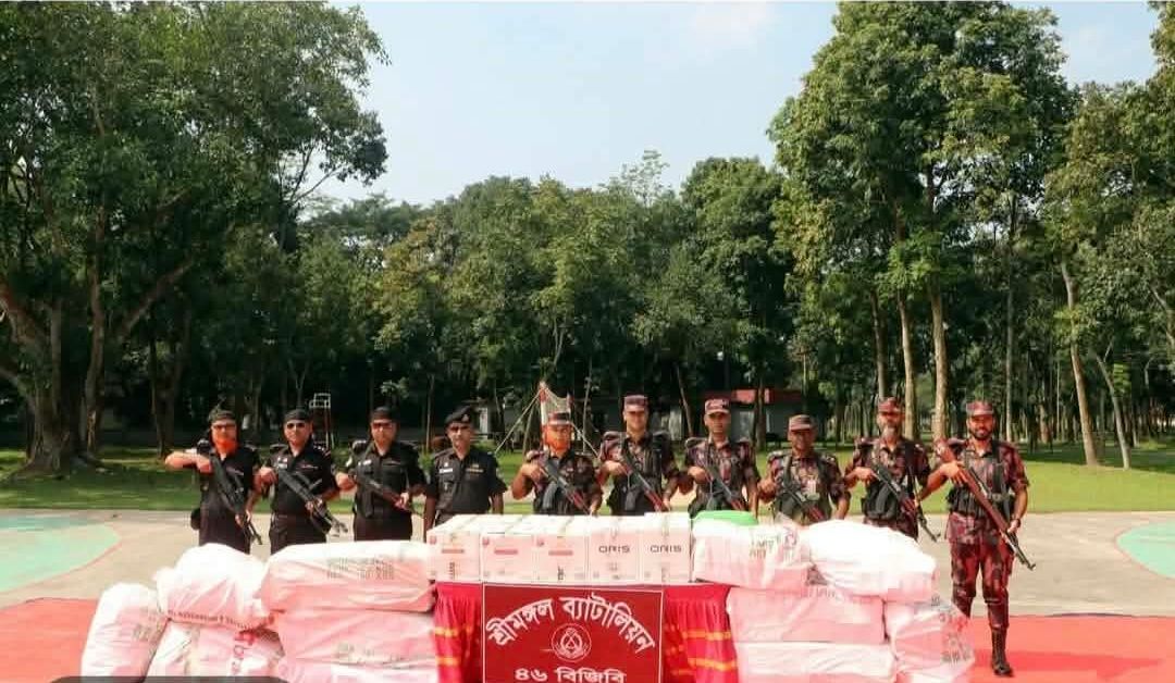 শ্রীমঙ্গলে বিজিবি-এসআরবির যৌথ অভিযান, ৪০ লাখ টাকার ভারতীয় সিগারেট আটক