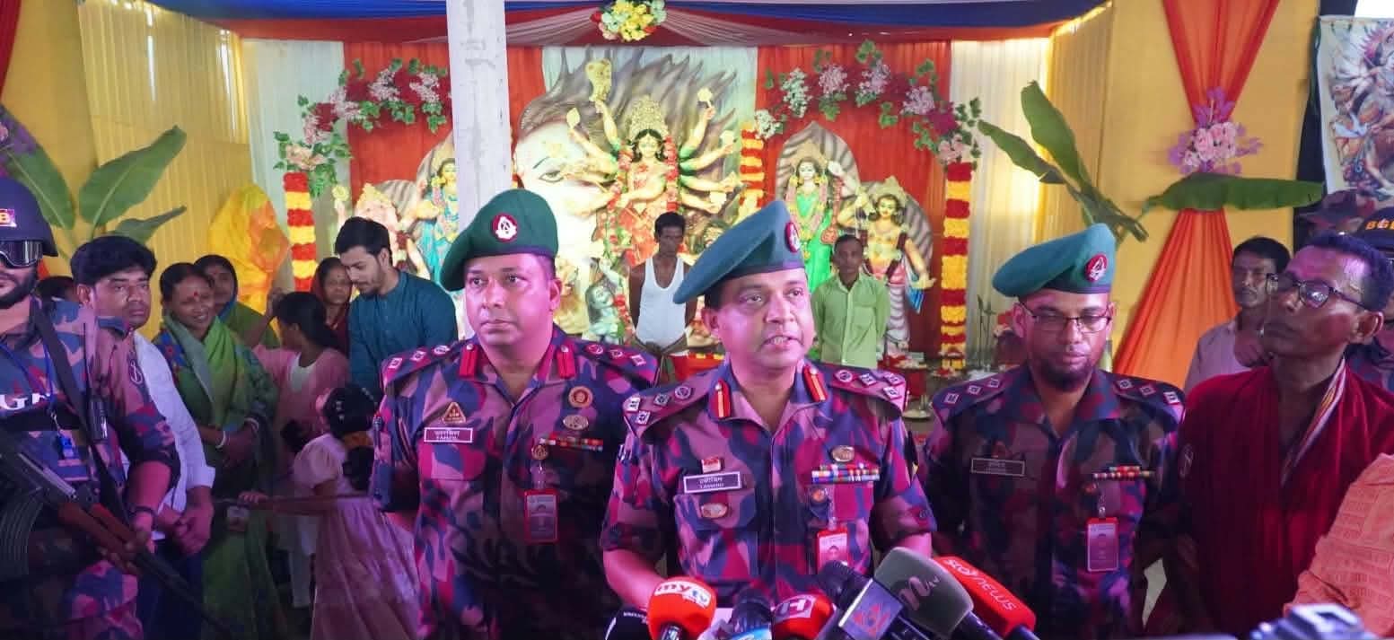 দুর্গাপূজার নিরাপত্তায় শ্রীমঙ্গল সেক্টরে ৩৪ প্লাটুন বিজিবি
